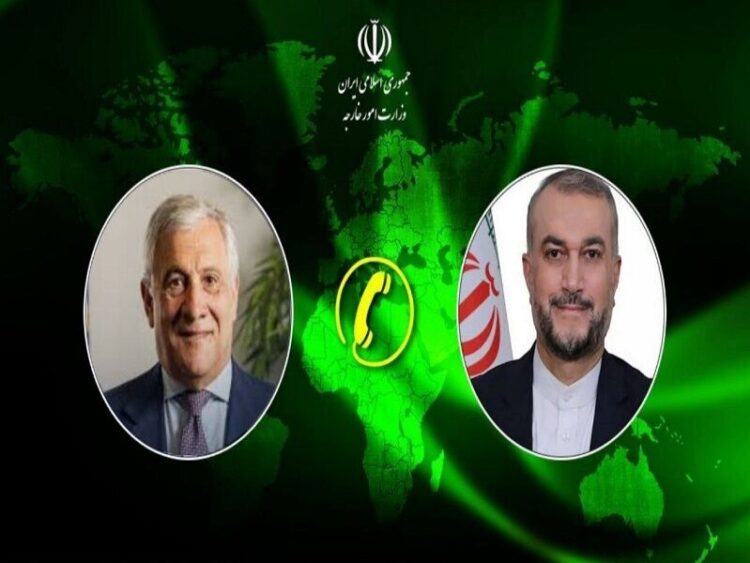 Menteri Luar Negeri Iran Amirabdollahian berbicara dengan Menteri Luar Negeri Italia Antonio Tajani melalui sambungan telepon.