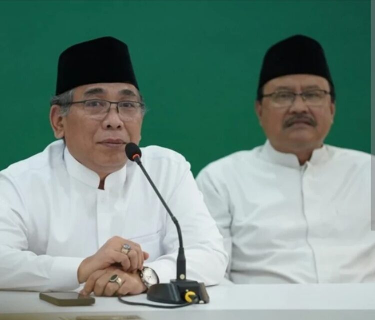 Ketua Umum PBNU KH Yahya Cholil Staquf dan Sekjen PBNU H Saifullah Yusuf