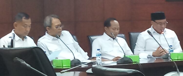 Konferensi pers persiapan penyelenggaraan MTQ Nasional Ke-30 di Kantor Kementerian Agama, Jakarta, Senin (2/9/2024), foto ks.