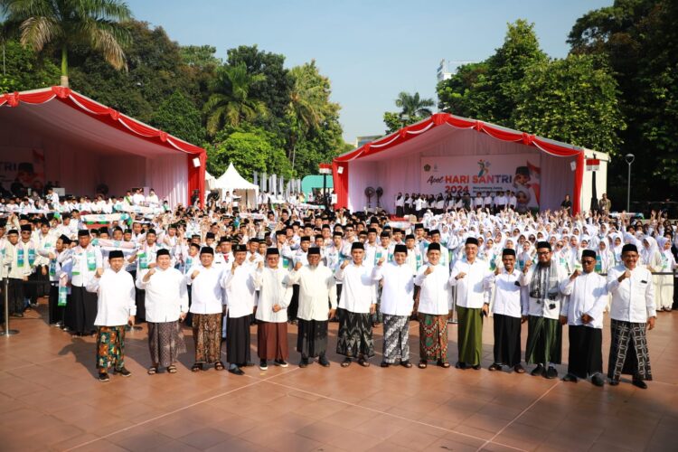 Apel Hari Santri 2024 di Tugu Proklamasi, Jakarta, Selasa (22/10)