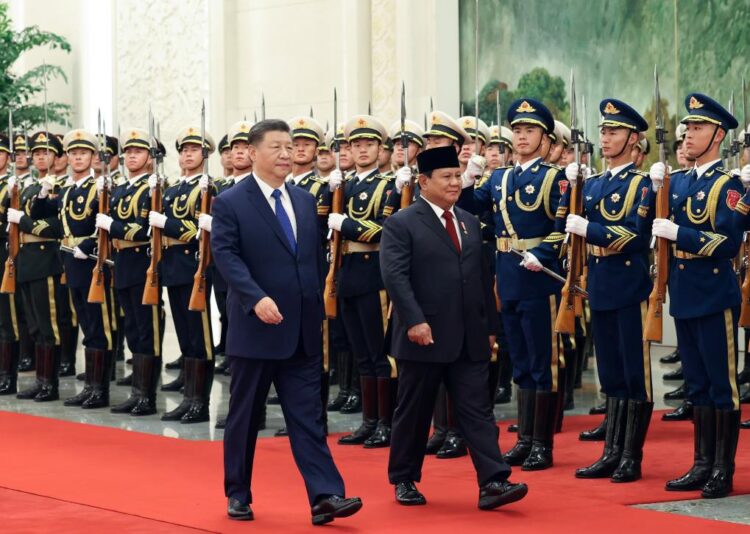 Prabowo bersama XI presiden China, foto xinhua/ist/